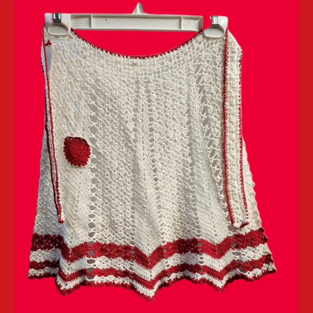 VINTAGE CROCHET APRON - Picture 1 of 2